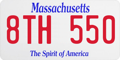 MA license plate 8TH550