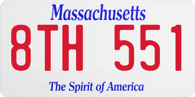 MA license plate 8TH551