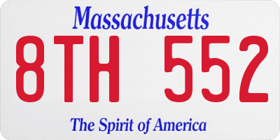 MA license plate 8TH552