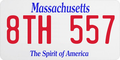 MA license plate 8TH557