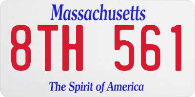 MA license plate 8TH561