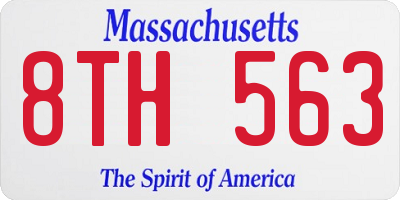 MA license plate 8TH563