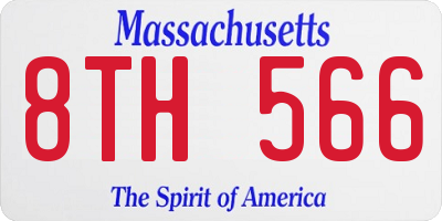 MA license plate 8TH566