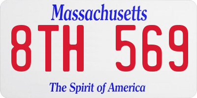 MA license plate 8TH569