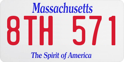 MA license plate 8TH571