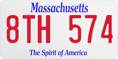 MA license plate 8TH574