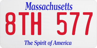 MA license plate 8TH577