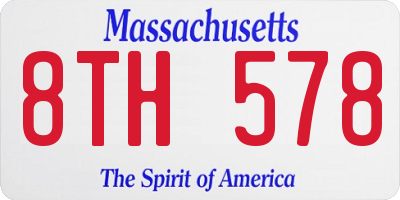 MA license plate 8TH578