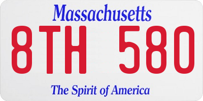 MA license plate 8TH580