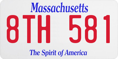 MA license plate 8TH581