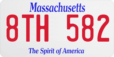 MA license plate 8TH582