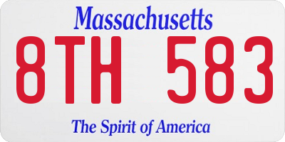 MA license plate 8TH583