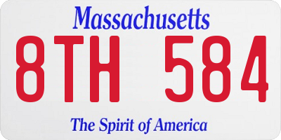 MA license plate 8TH584