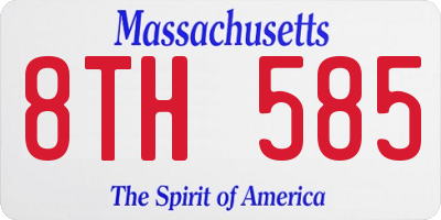 MA license plate 8TH585