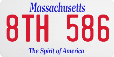 MA license plate 8TH586