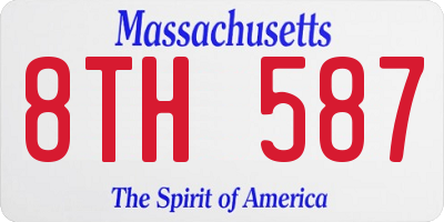 MA license plate 8TH587