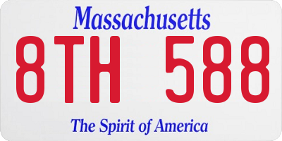 MA license plate 8TH588