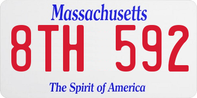 MA license plate 8TH592