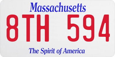MA license plate 8TH594