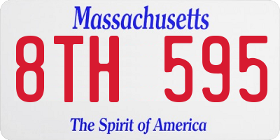 MA license plate 8TH595
