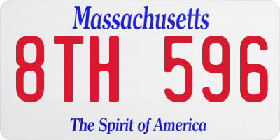 MA license plate 8TH596