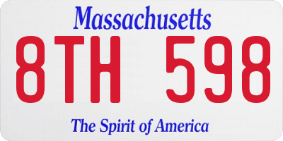MA license plate 8TH598