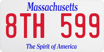 MA license plate 8TH599