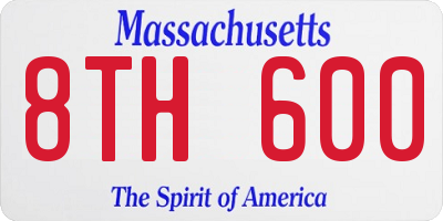 MA license plate 8TH600