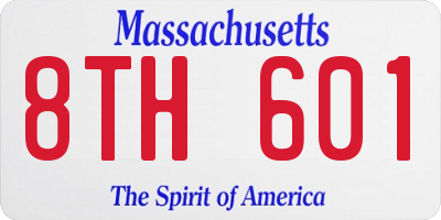 MA license plate 8TH601