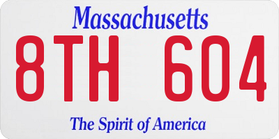 MA license plate 8TH604
