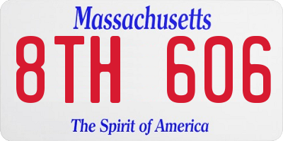 MA license plate 8TH606