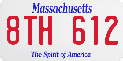 MA license plate 8TH612