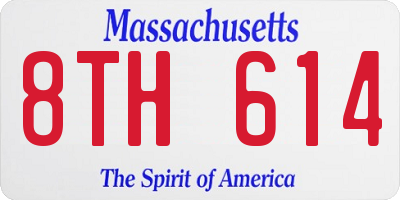 MA license plate 8TH614
