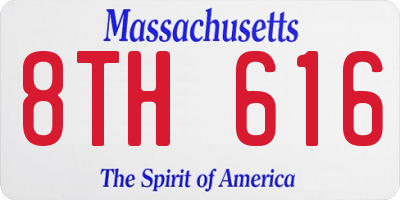 MA license plate 8TH616