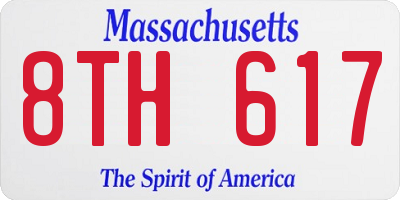 MA license plate 8TH617