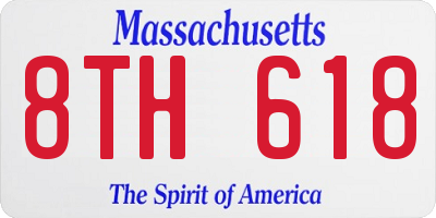 MA license plate 8TH618