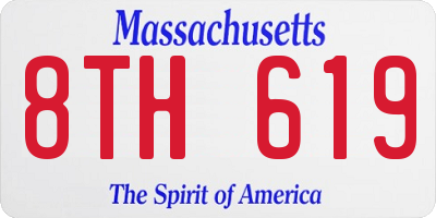 MA license plate 8TH619
