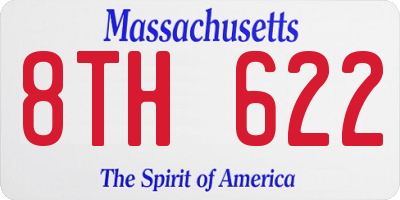 MA license plate 8TH622