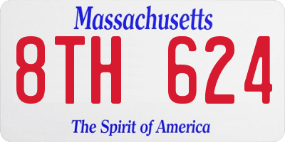 MA license plate 8TH624