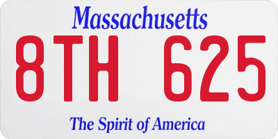 MA license plate 8TH625