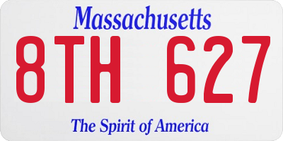 MA license plate 8TH627