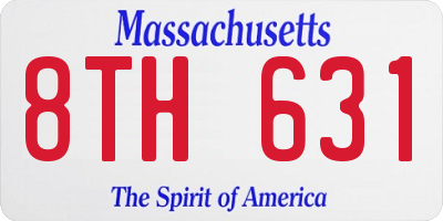 MA license plate 8TH631