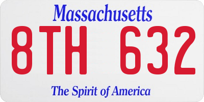 MA license plate 8TH632