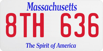 MA license plate 8TH636