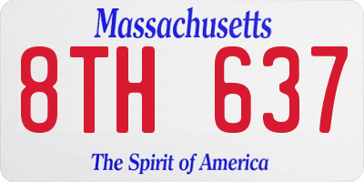 MA license plate 8TH637