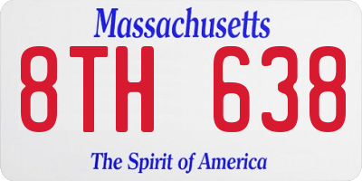 MA license plate 8TH638