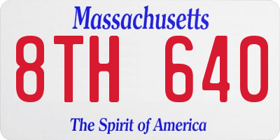 MA license plate 8TH640