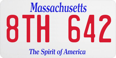 MA license plate 8TH642