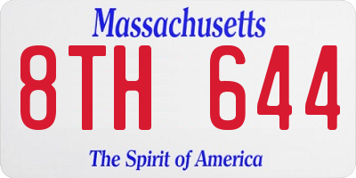 MA license plate 8TH644