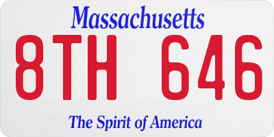 MA license plate 8TH646